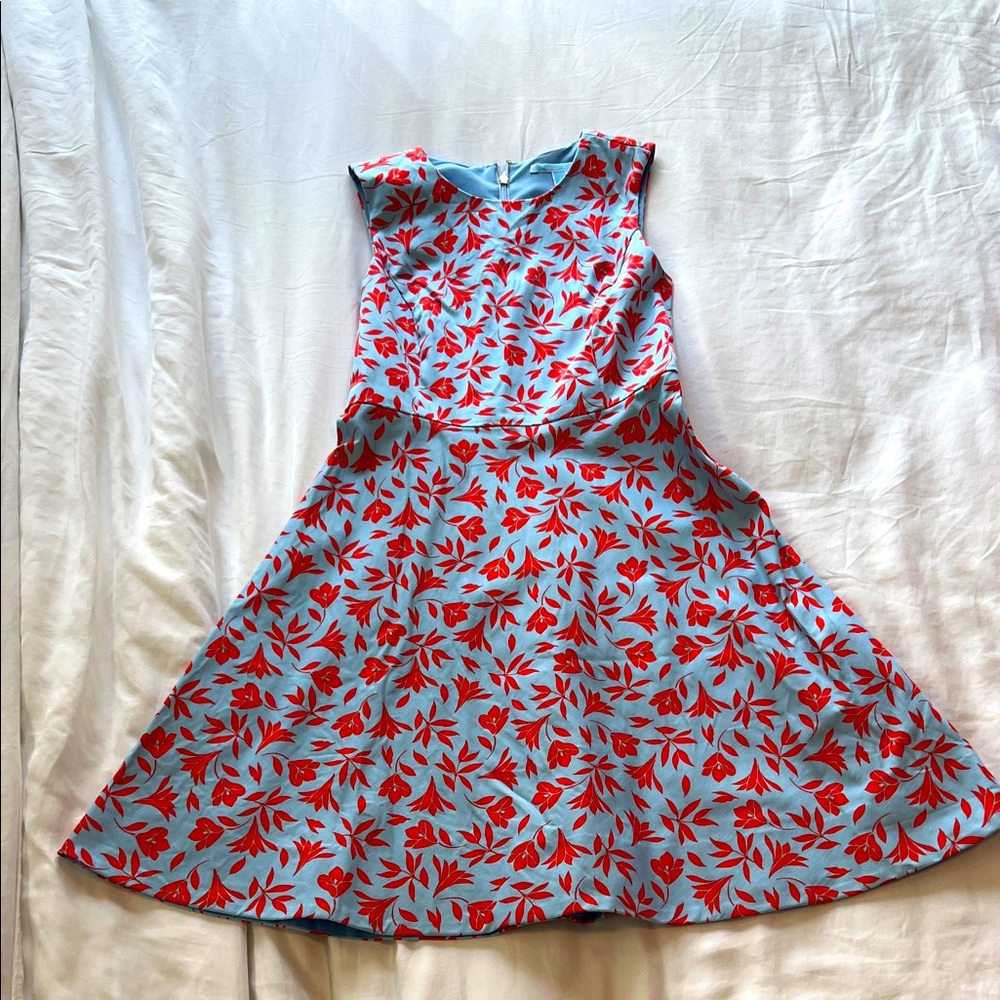 NWOT Draper James Baby blue and red floral dress